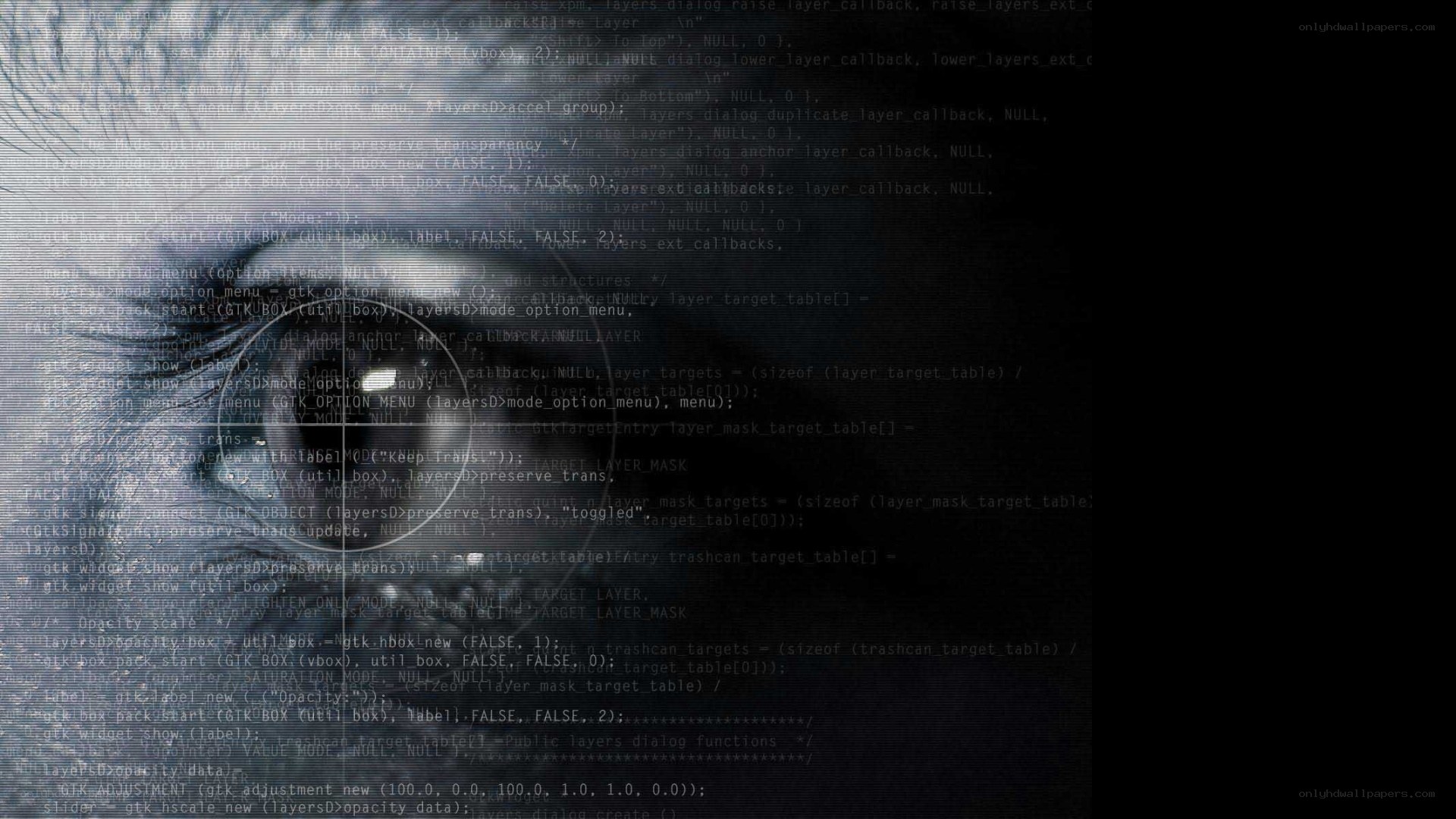 code overlay on human face