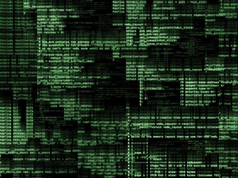 code scrolling on green screen