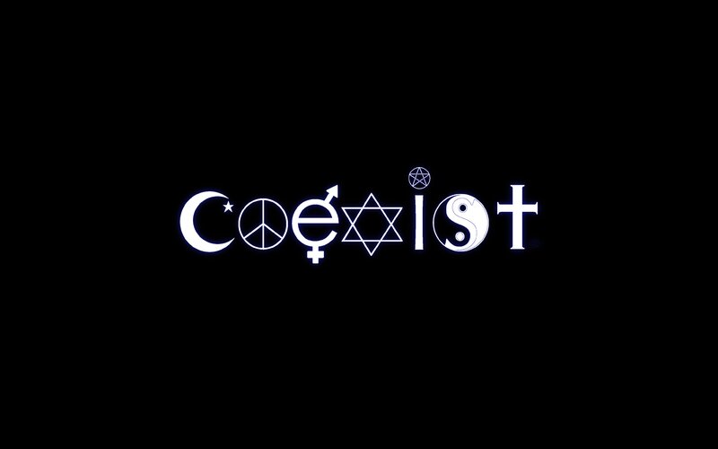 Coexist symbol text