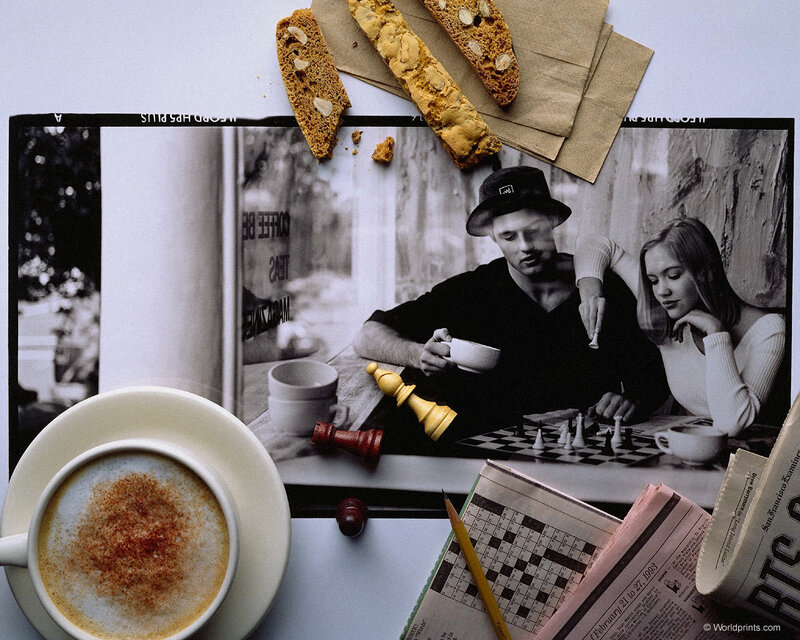 Coffee and chess collage