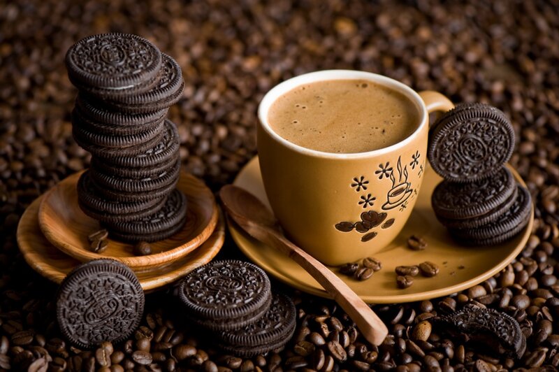 Coffee and Cookies — Brown, Cozy, Photograph