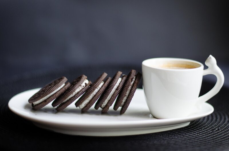 coffee and cookies on plate
