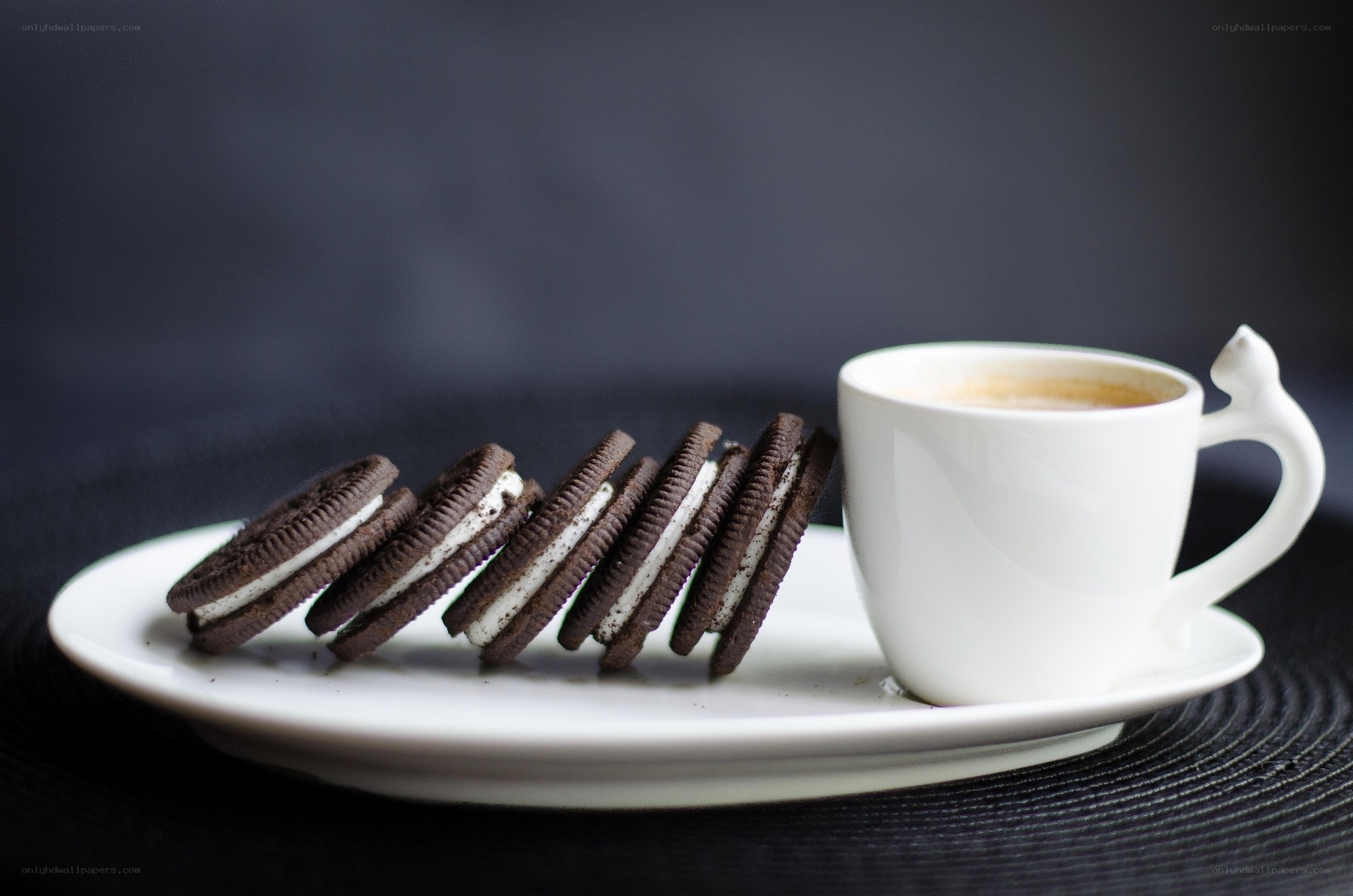 coffee and cookies on plate