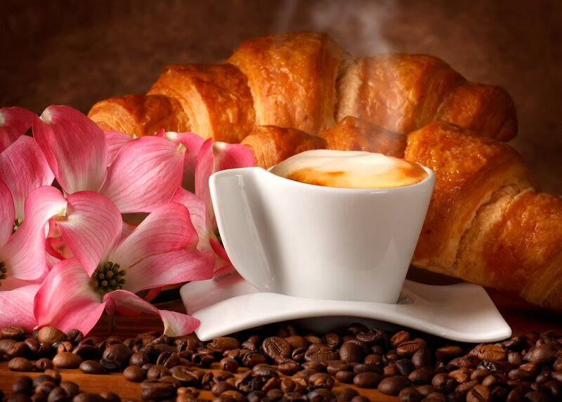 coffee and croissant breakfast