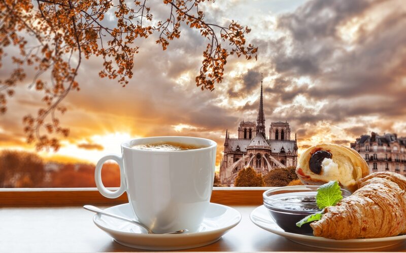 Coffee and Croissant — White, Serene