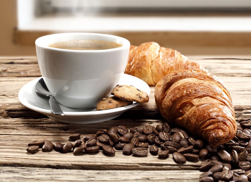 Coffee and Croissants — Brown, Calm, Morning