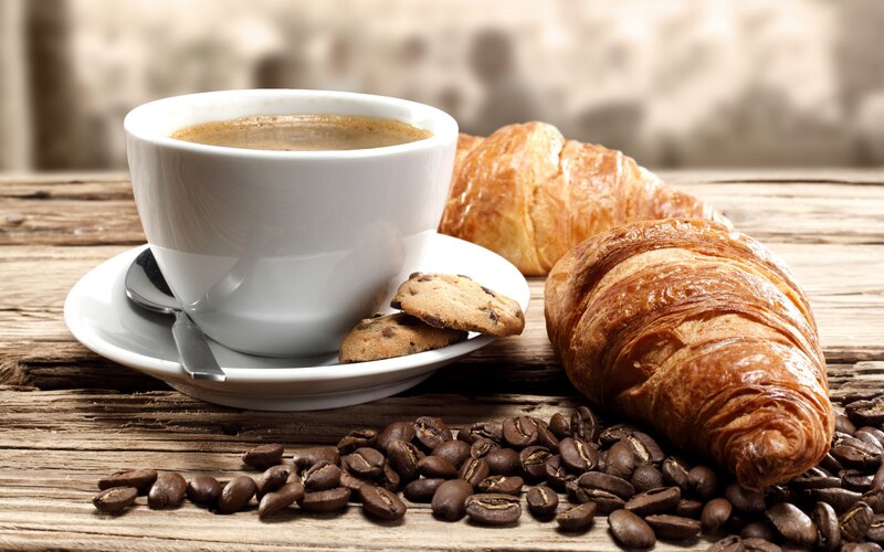 Coffee and Croissants — Brown, Calm
