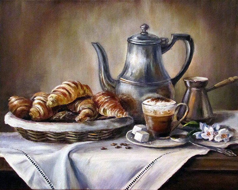 Coffee and Croissants — Brown