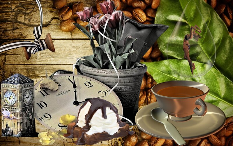 Coffee and Dessert Collage