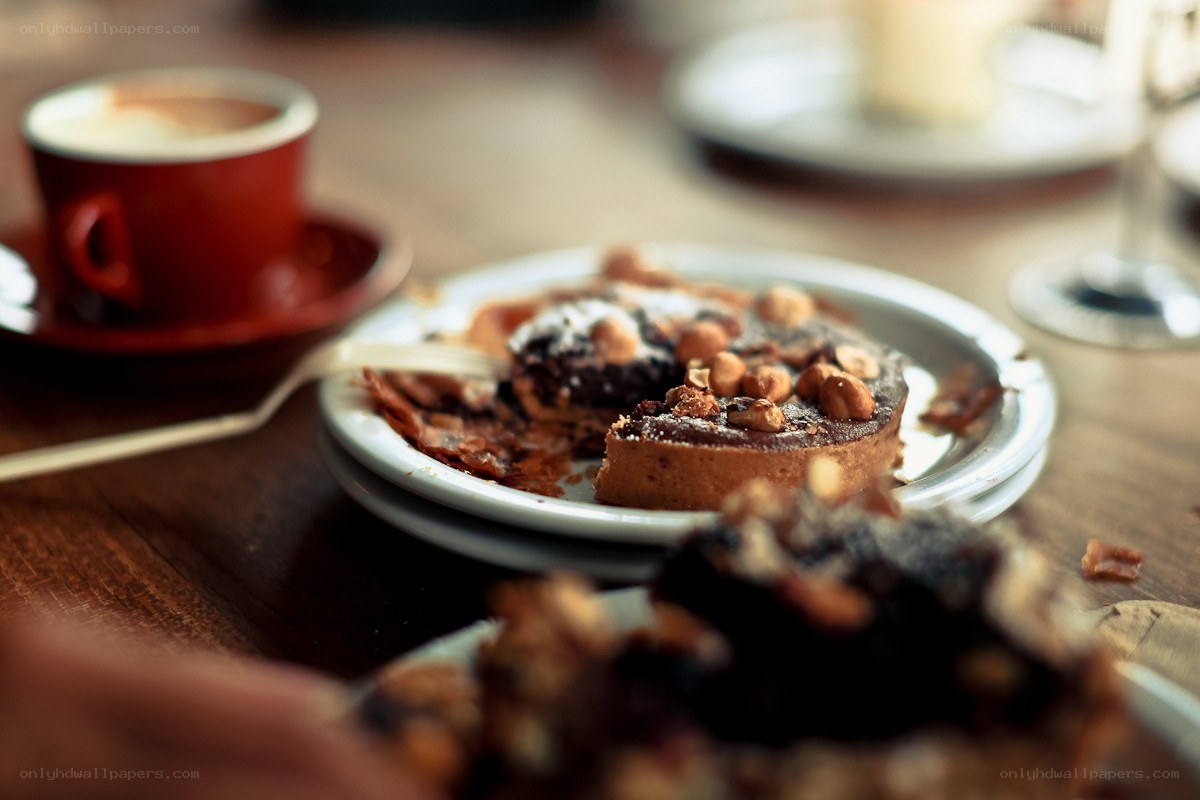 coffee and dessert on a table