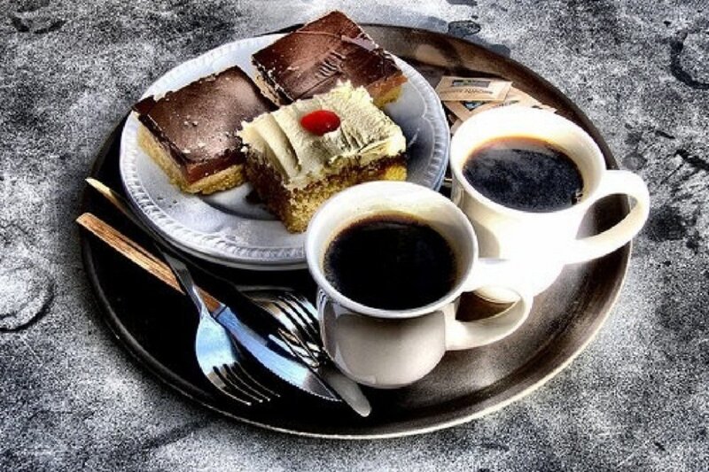 Coffee and Desserts on Tray