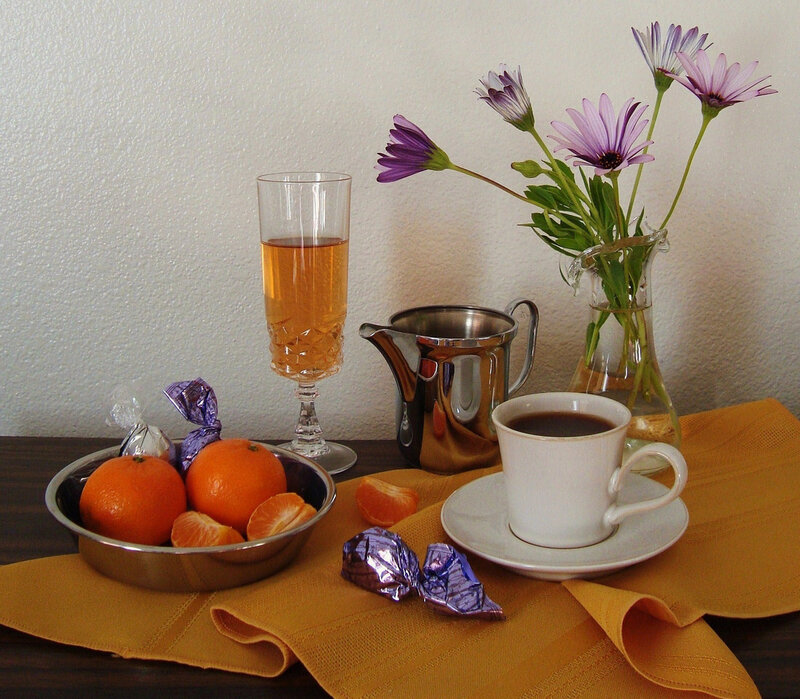 Coffee and Fruit Arrangement