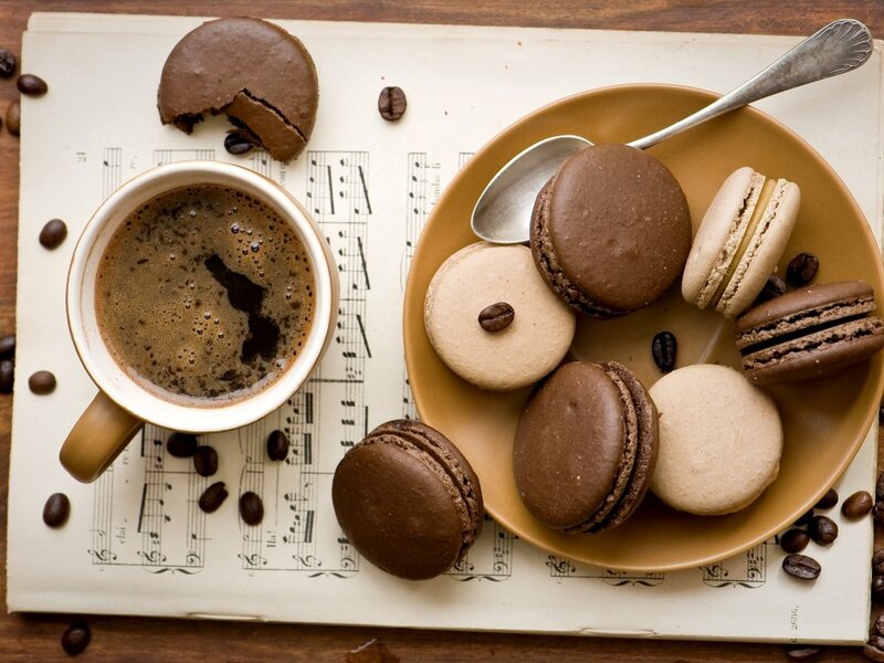 Coffee and Macarons — Brown, Calm