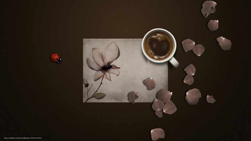 coffee and magnolia petals