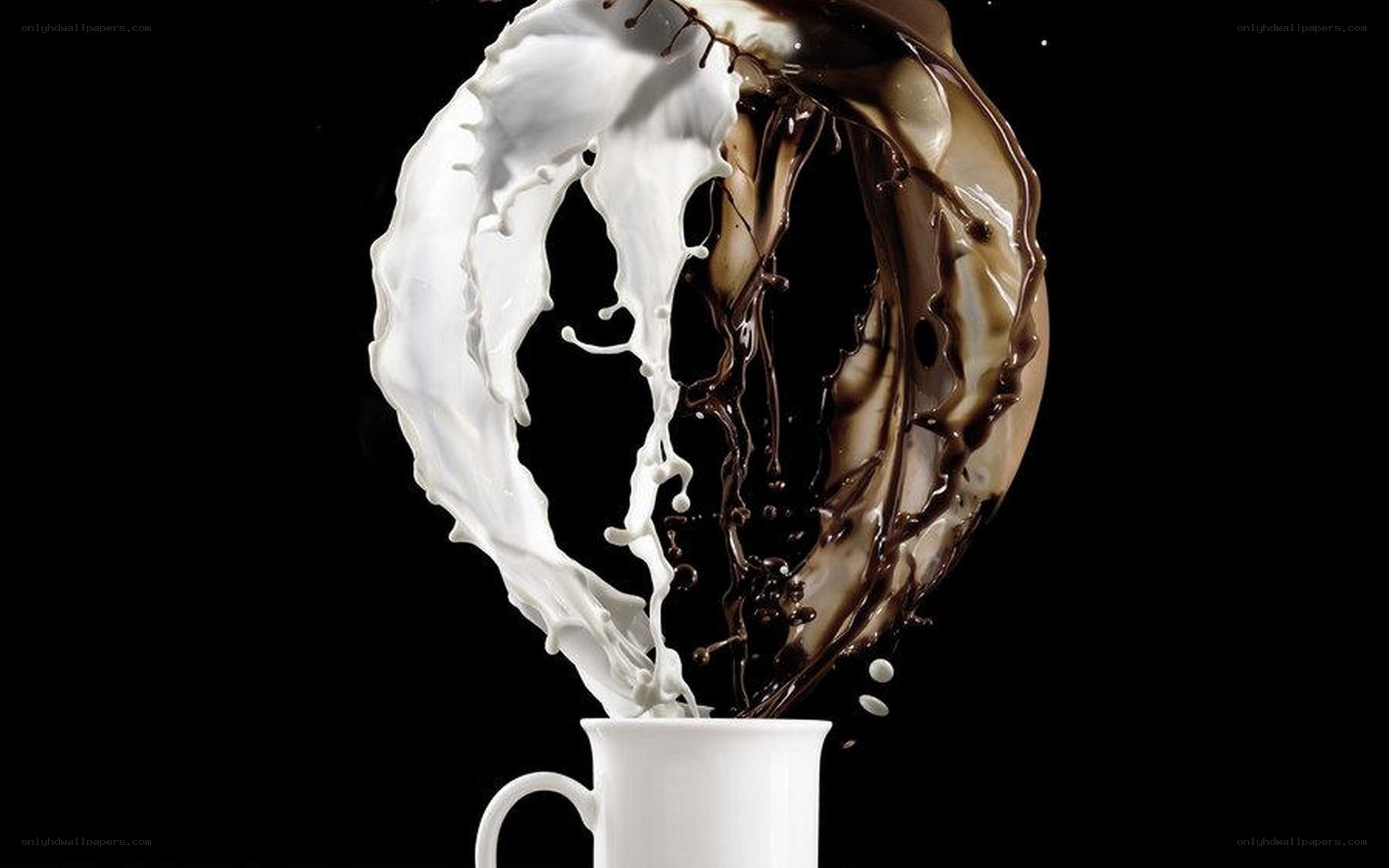 coffee and milk splash