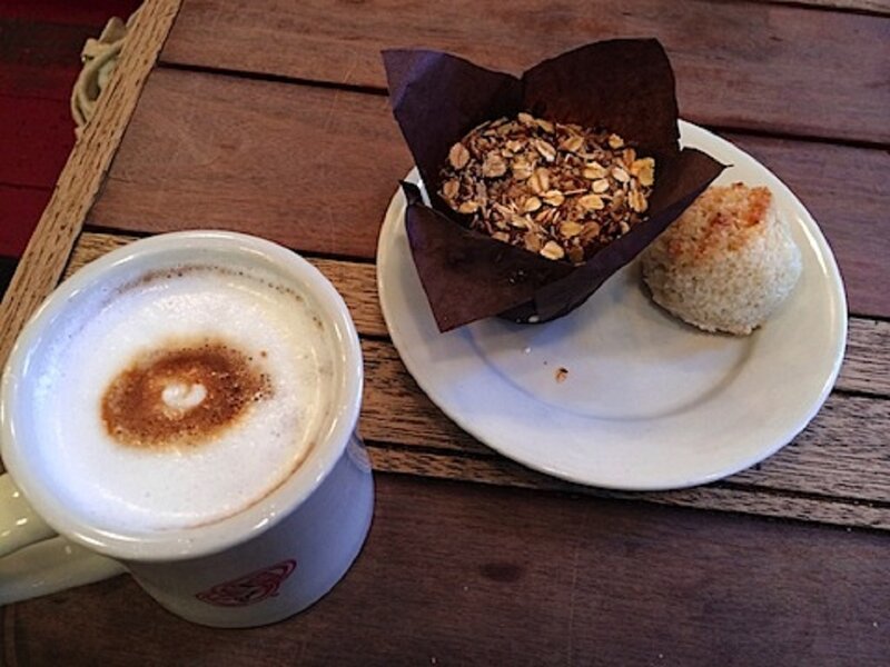 Coffee and Muffin on Table