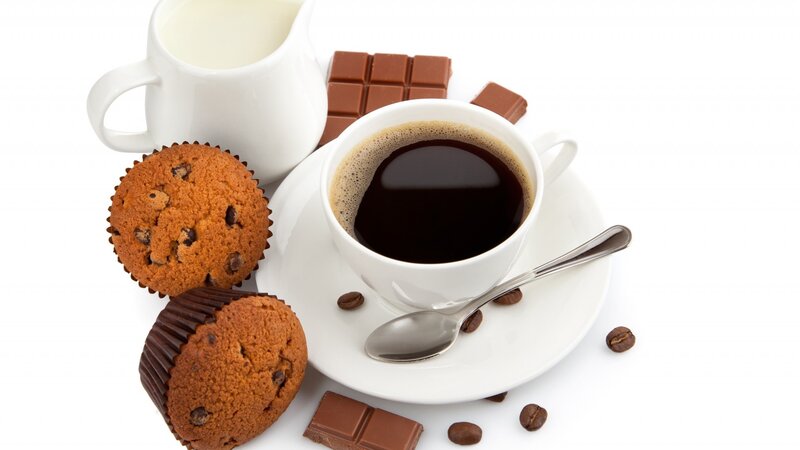 Coffee and Muffins — White