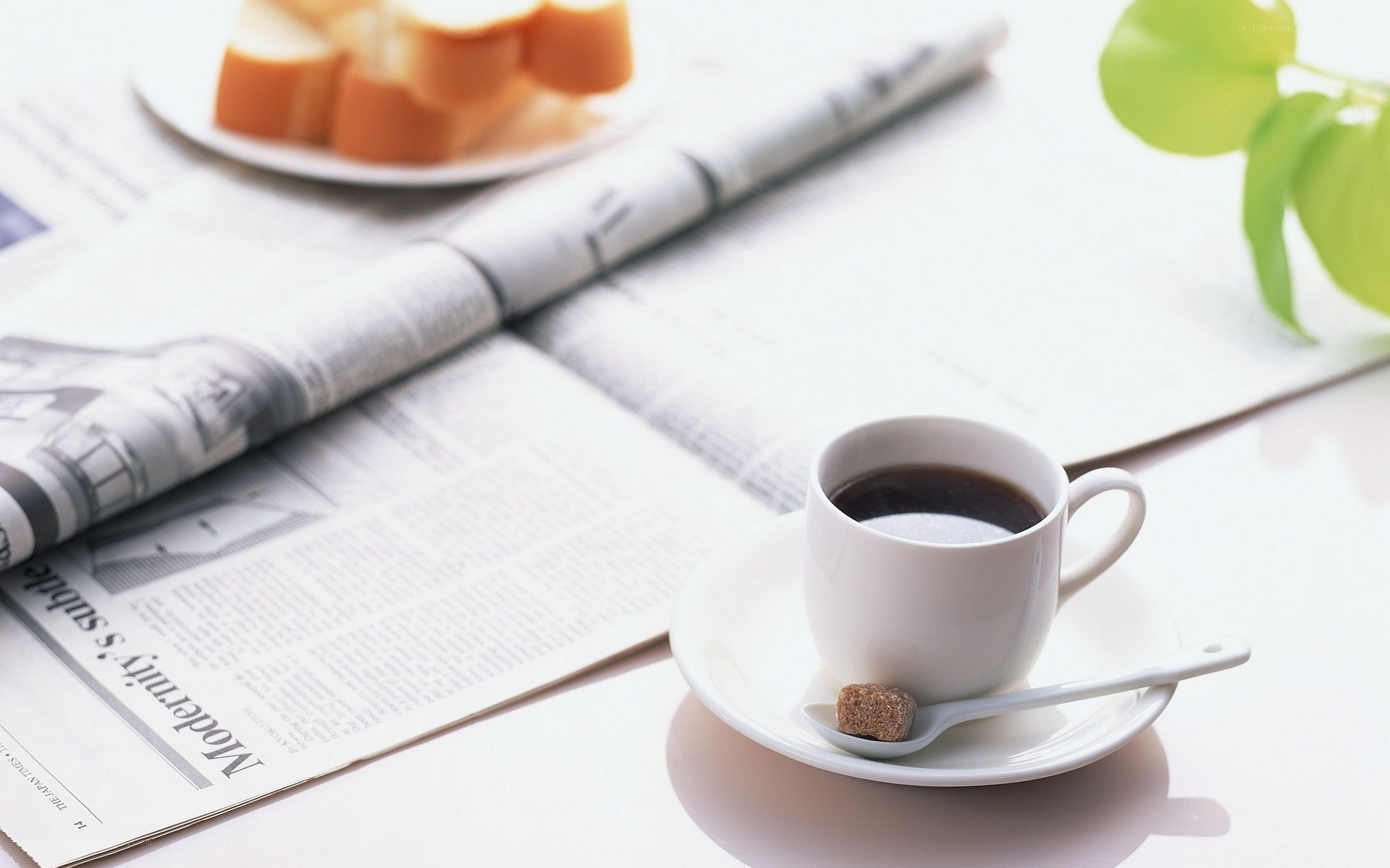 coffee and newspaper breakfast