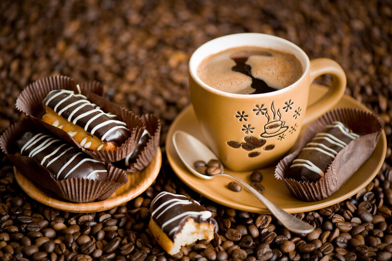 Coffee and Pastries — Brown, Cozy, Photograph