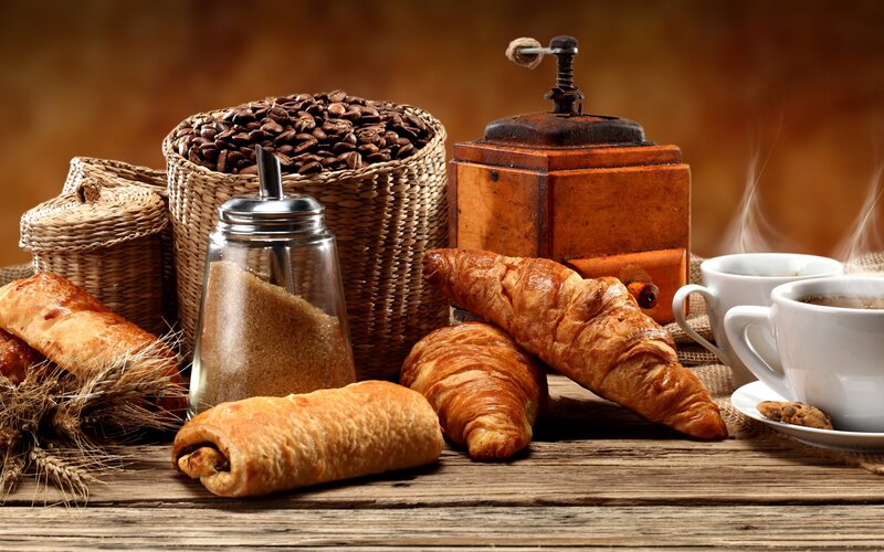 Coffee and Pastries — Brown, Warm