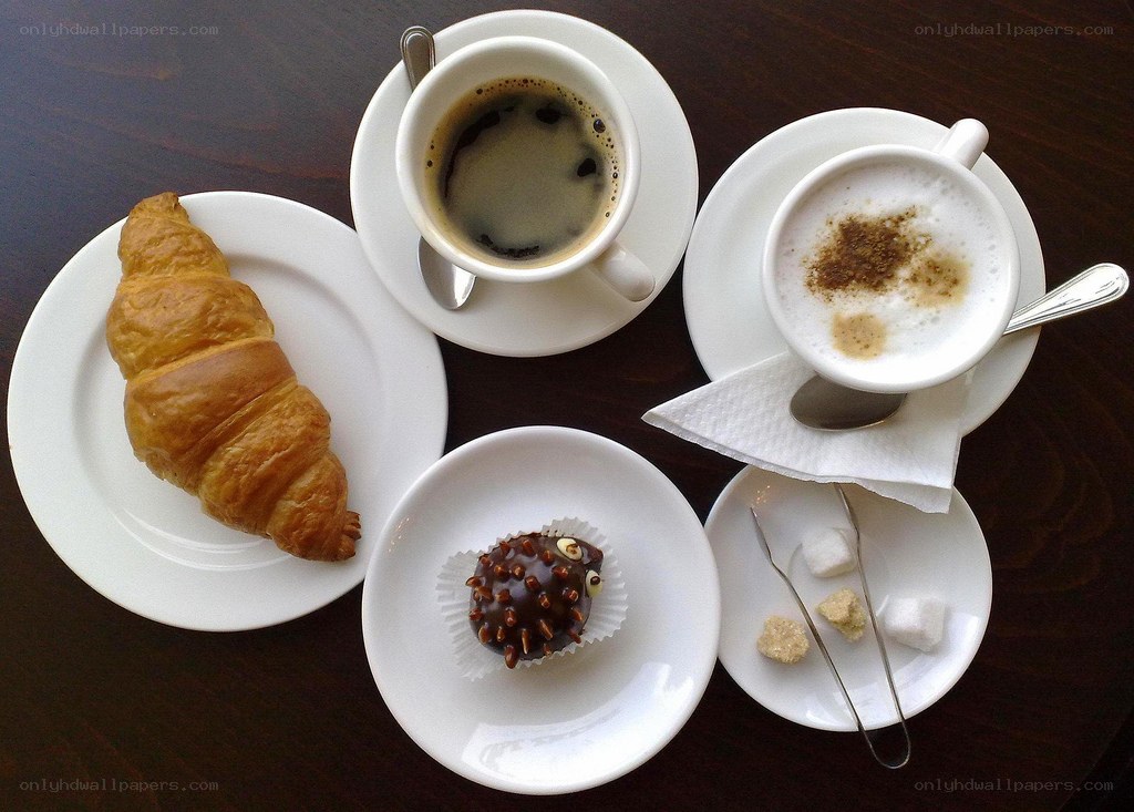 coffee and pastries on table