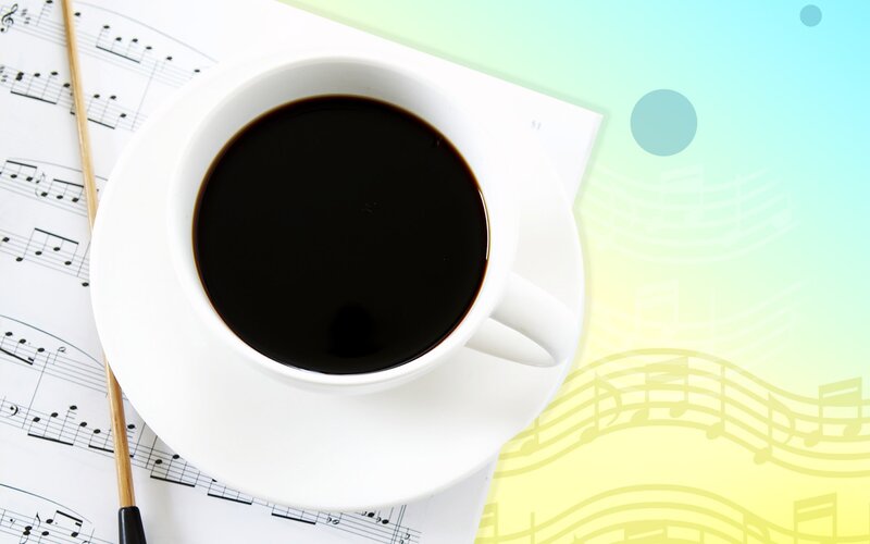 coffee and sheet music