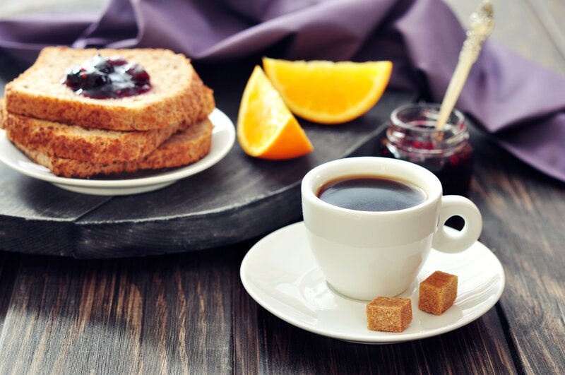 Coffee and Toast Breakfast — Brown