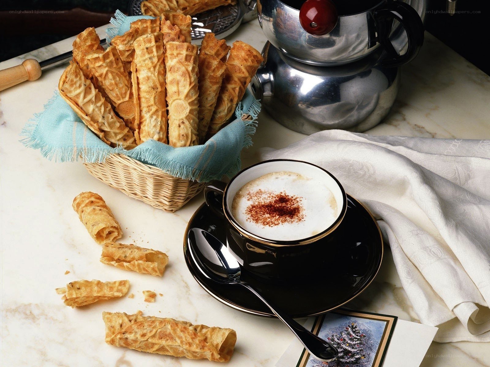 coffee and waffle sticks