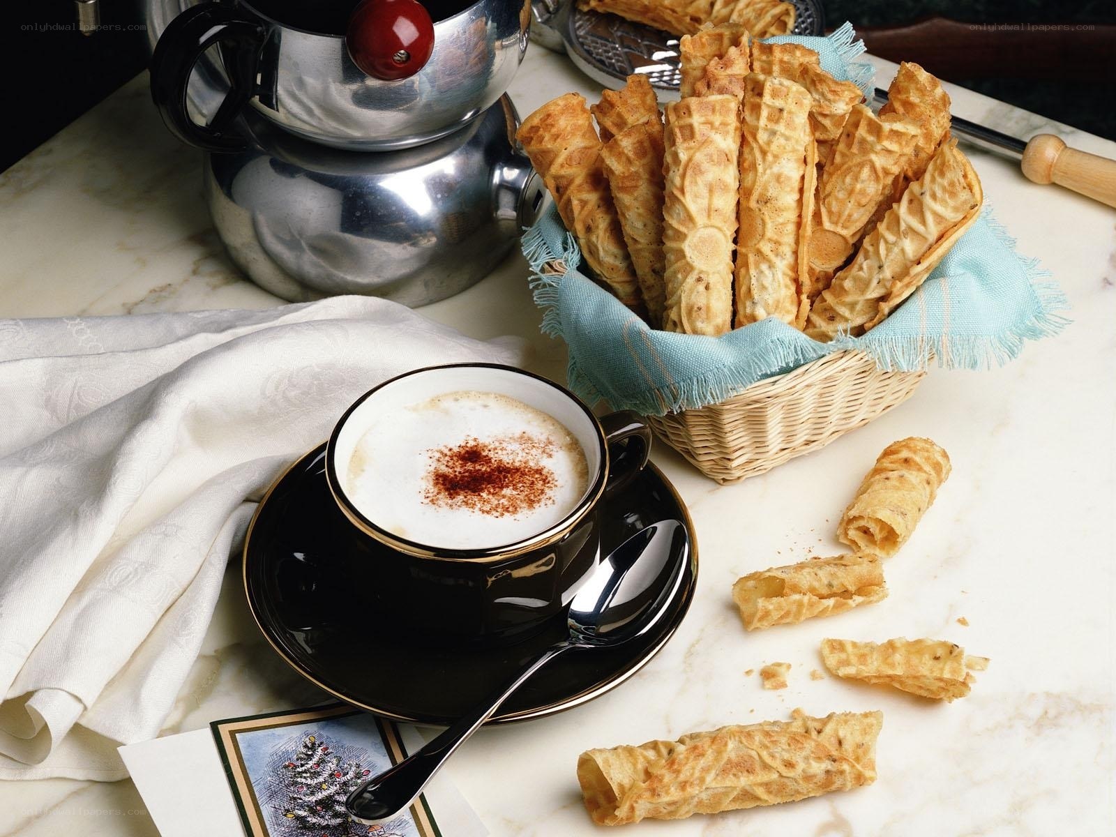 coffee and waffle sticks