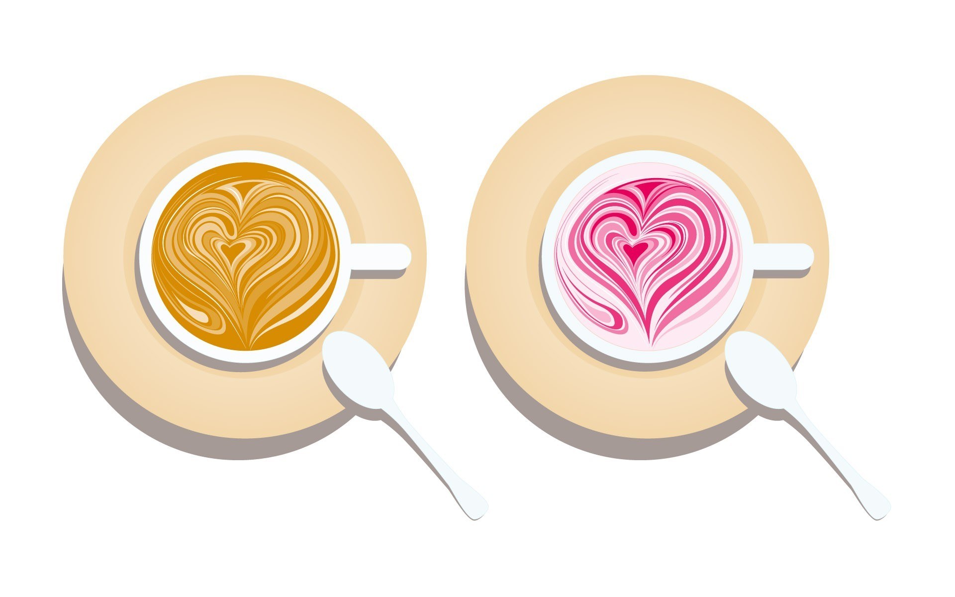 coffee art with heart designs