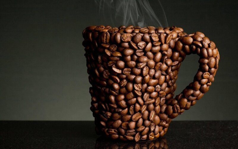 coffee bean mug sculpture