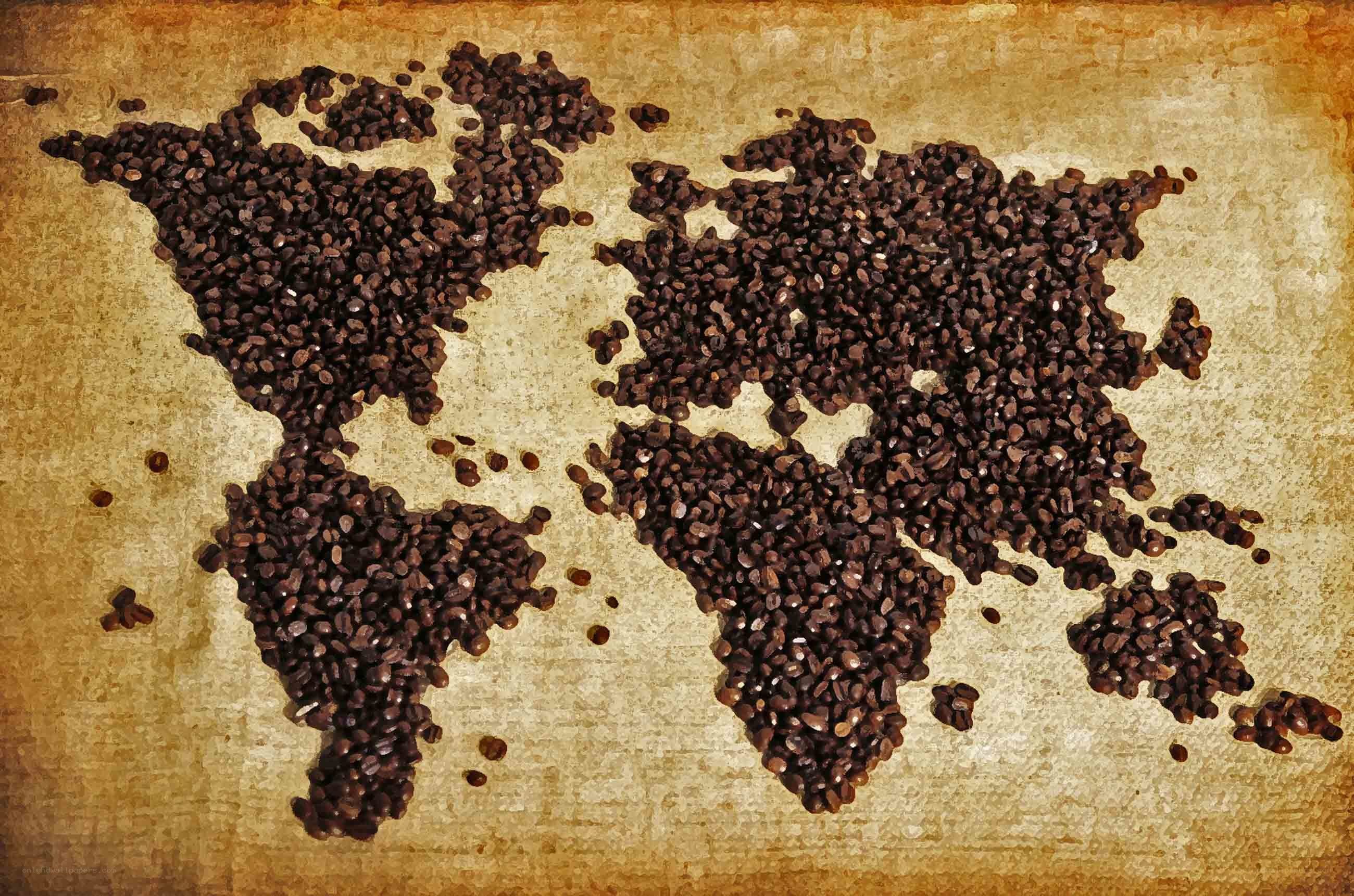 coffee bean world map