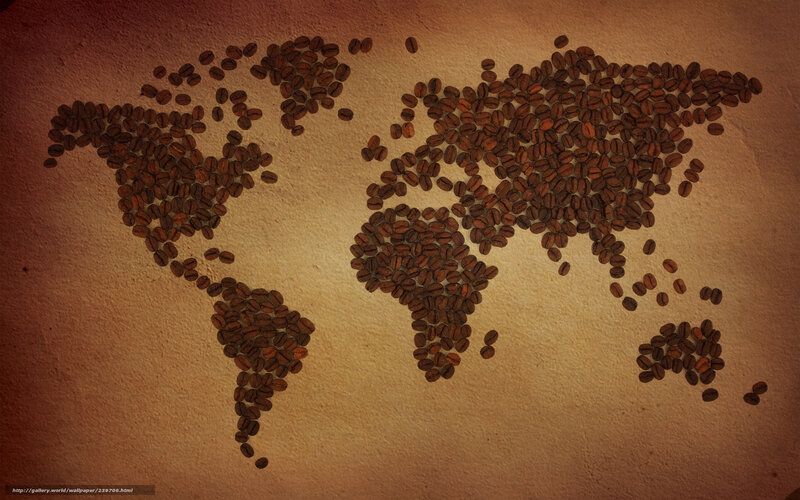 coffee bean world map