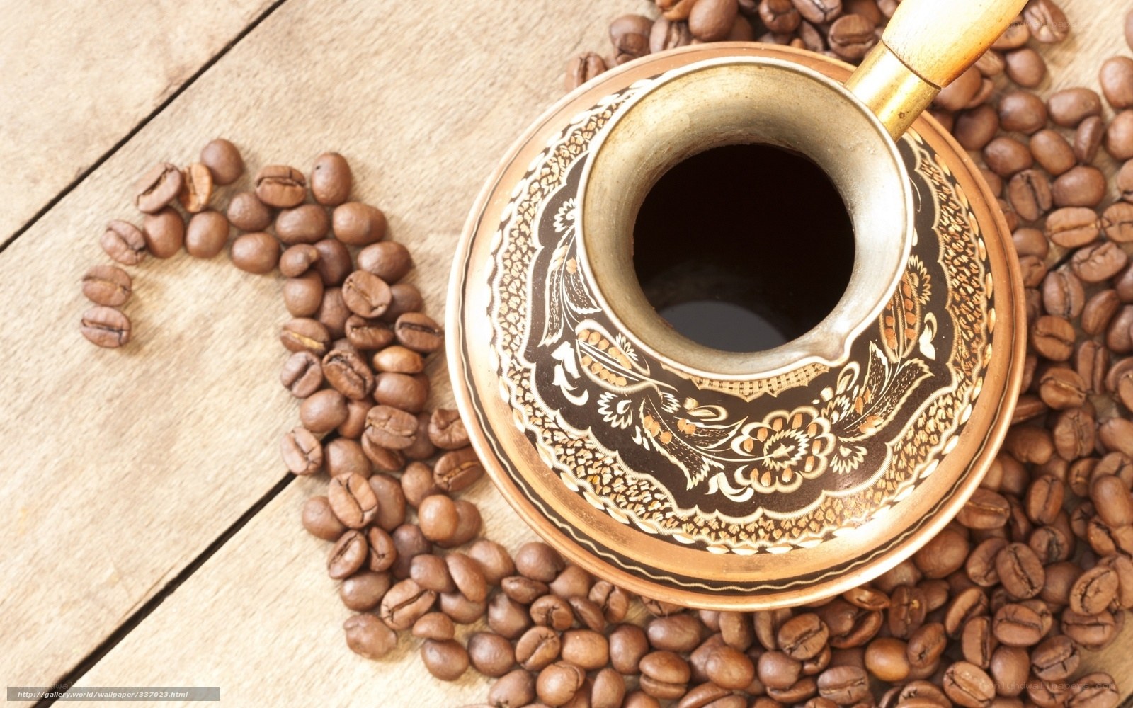 coffee beans and cezve