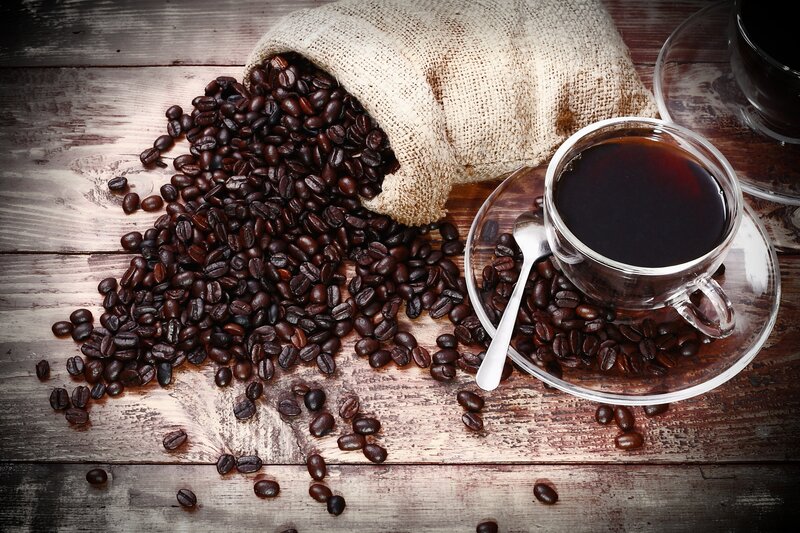 Coffee Beans and Cup — Brown, Rustic