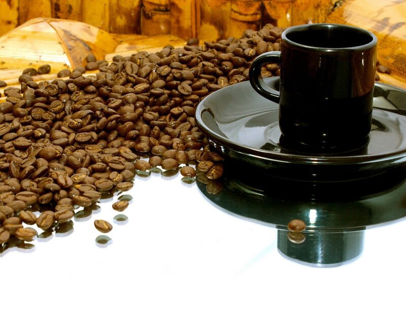 Coffee Beans and Cup — Brown