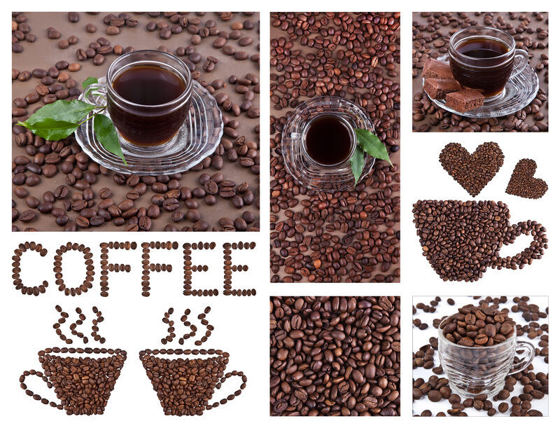 Coffee Beans and Cups — Brown, Calm