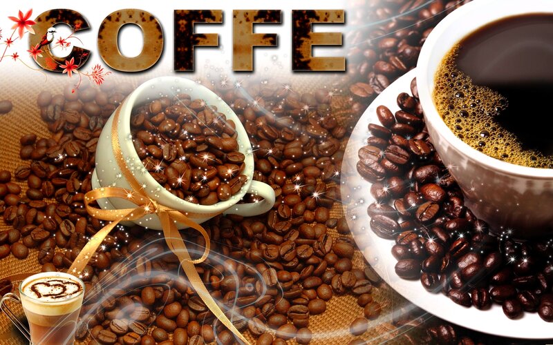 Coffee Beans and Cups — Brown