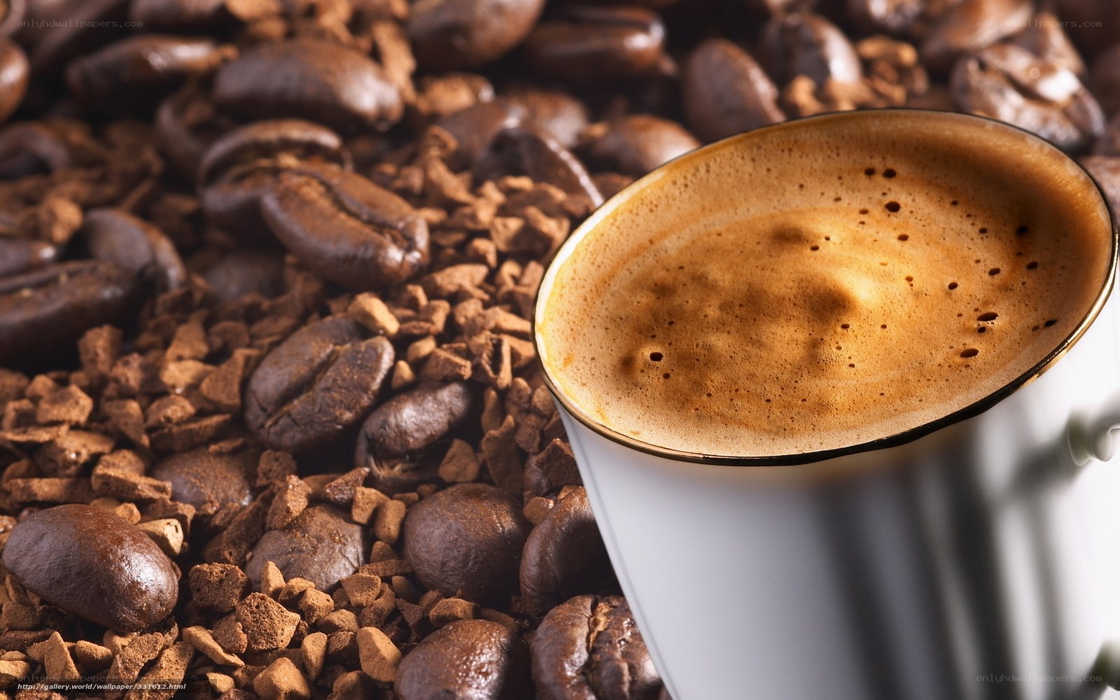 coffee beans and espresso cup