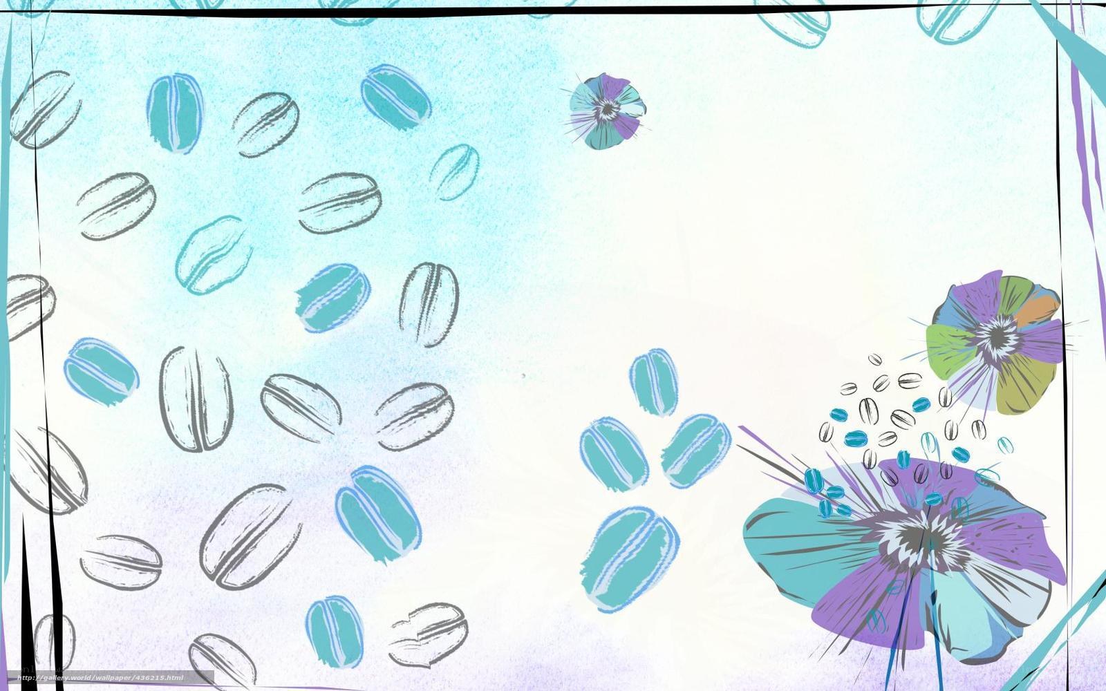 coffee beans and flowers illustration