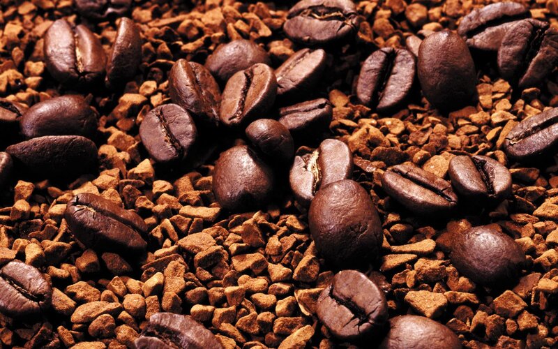 coffee beans and granules