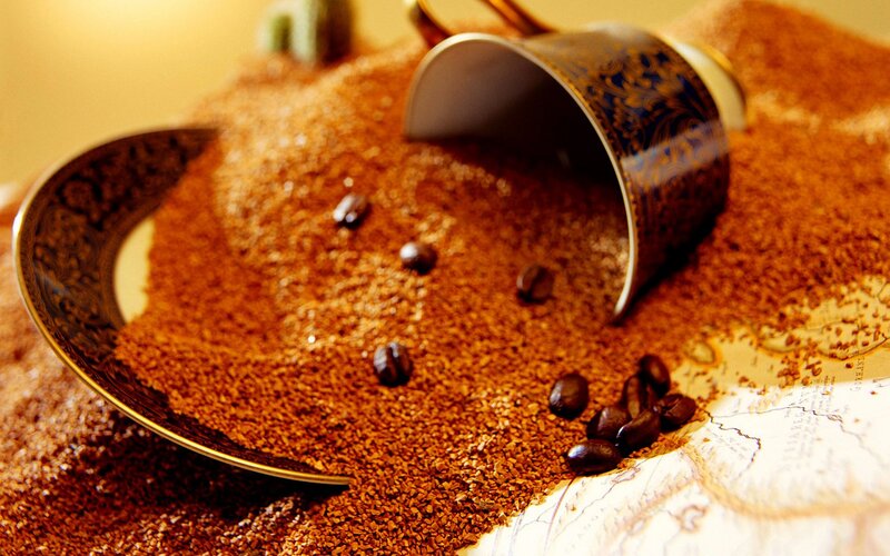 coffee beans and grounds