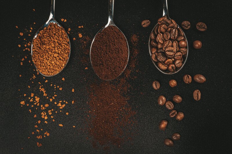 Coffee Beans and Grounds — Black