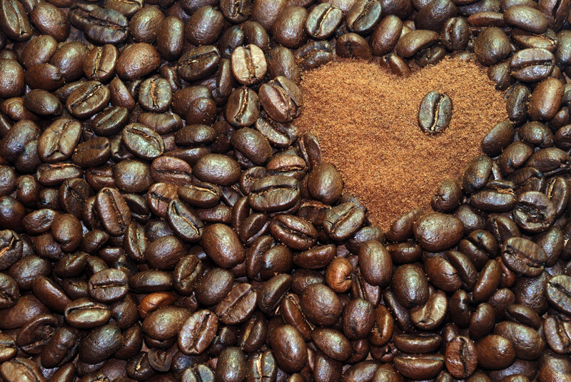 Coffee Beans and Grounds — Brown, Calm, Photograph
