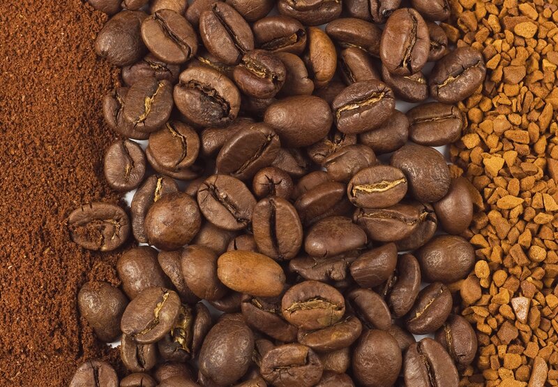 Coffee Beans and Grounds — Brown, Neutral, Photograph, Ground Coffee