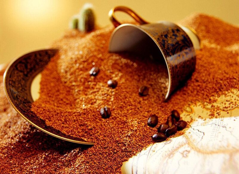 Coffee Beans and Grounds — Brown