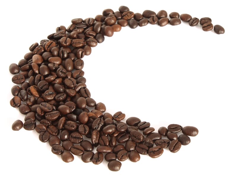 coffee beans arranged in a crescent