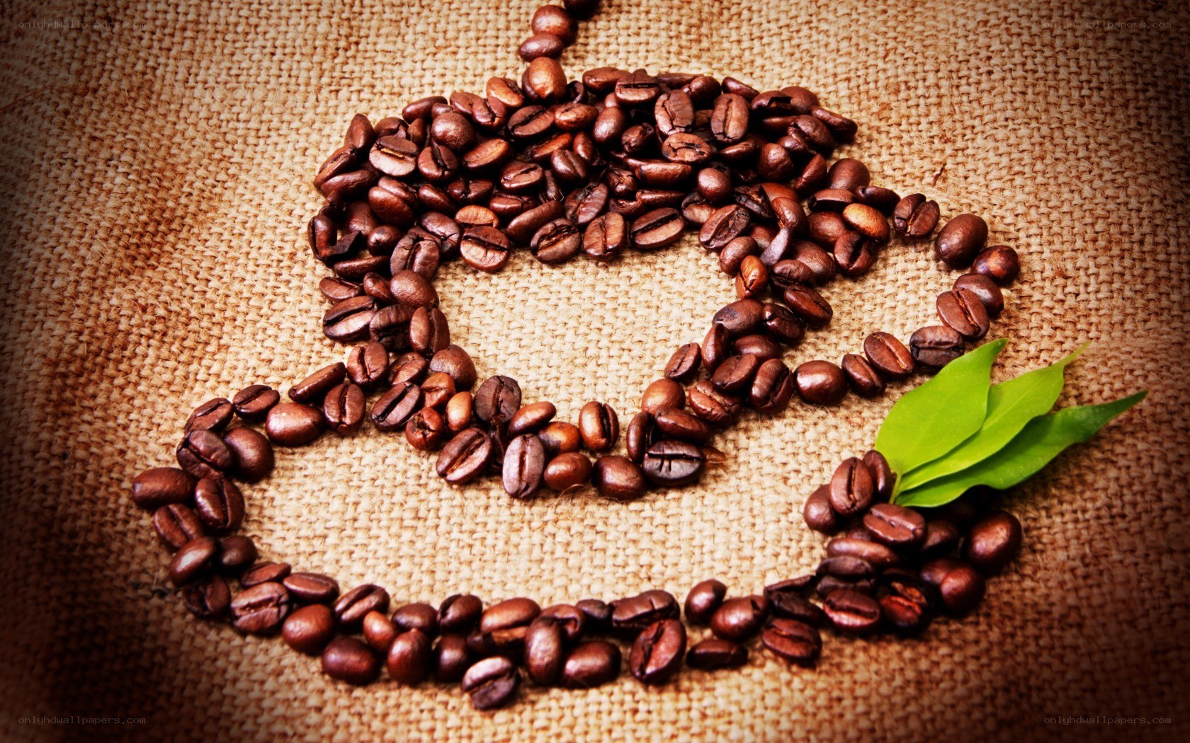 coffee beans art on burlap