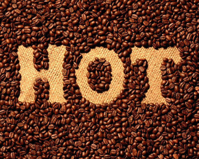 coffee beans forming a logo