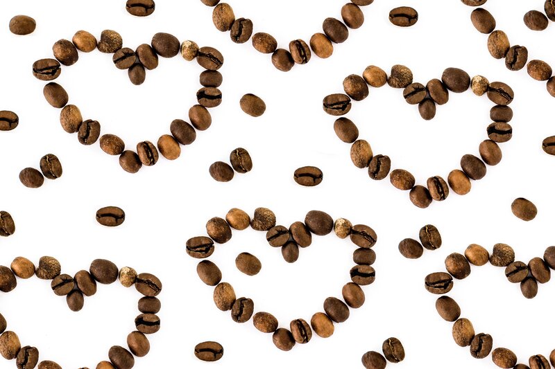 Coffee Beans Forming Hearts